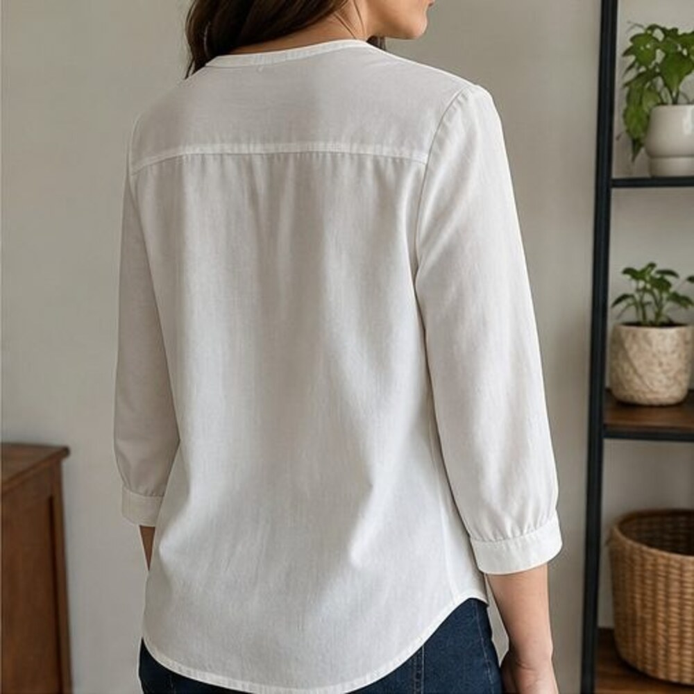 Ivory Ruffle Blouse - Picture 3 of 6